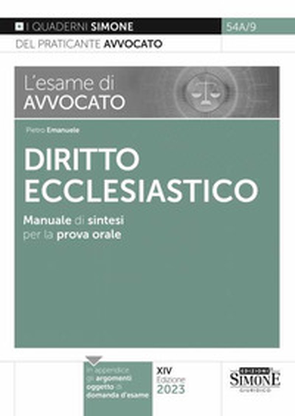 L'esame di avvocato. Diritto ecclesiastico. Manuale di sintesi per la prova orale rafforzata - Librerie.coop L'esame di avvocato. Diritto ecclesiastico. Manuale di sintesi per la prova orale rafforzata - Librerie.coop