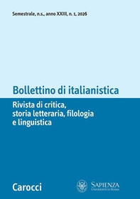 Bollettino di italianistica. Rivista di critica, storia letteraria, filologia e linguistica - Vol. 1 - Librerie.coop