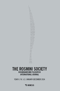 The Rosmini society. Rosminianesimo filosofico international journal - Vol. 1-2 - Librerie.coop