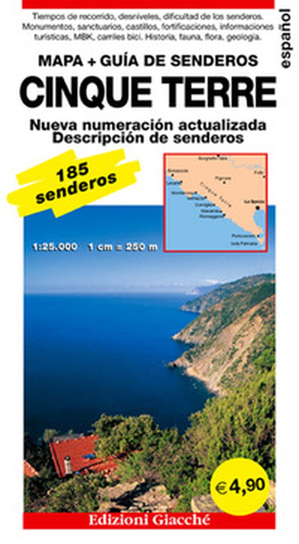 Cinque Terre. Mapa. Guía de senderos. 185 senderos, escala 1:25.000 - Librerie.coop Cinque Terre. Mapa. Guía de senderos. 185 senderos, escala 1:25.000 - Librerie.coop