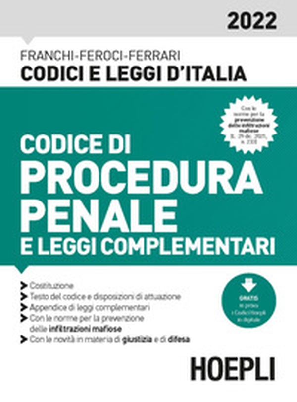 Codice di procedura penale e leggi complementari 2022 - Librerie.coop Codice di procedura penale e leggi complementari 2022 - Librerie.coop