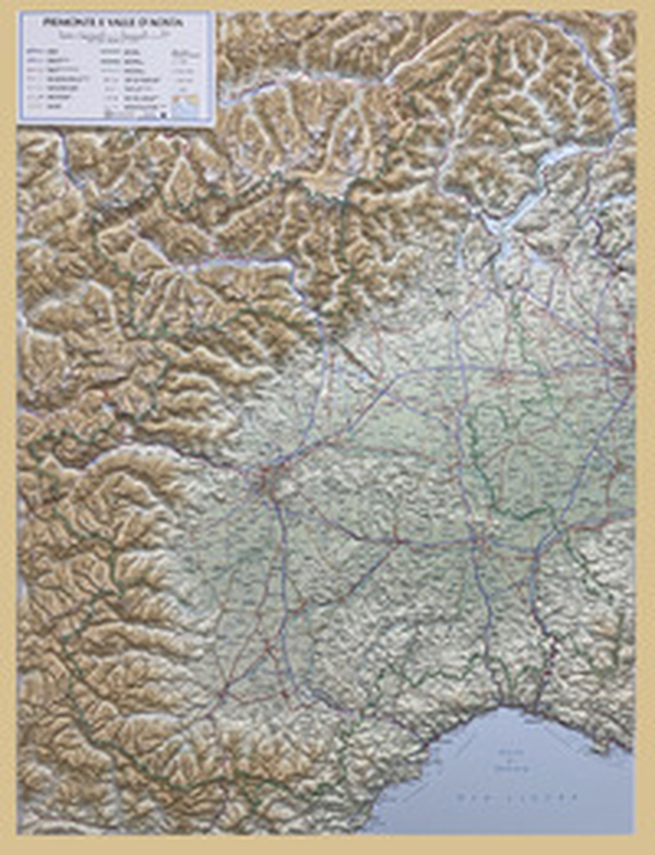 Piemonte e Valle d'Aosta 1:350.000 (carta in rilievo con cornice) - Librerie.coop Piemonte e Valle d'Aosta 1:350.000 (carta in rilievo con cornice) - Librerie.coop
