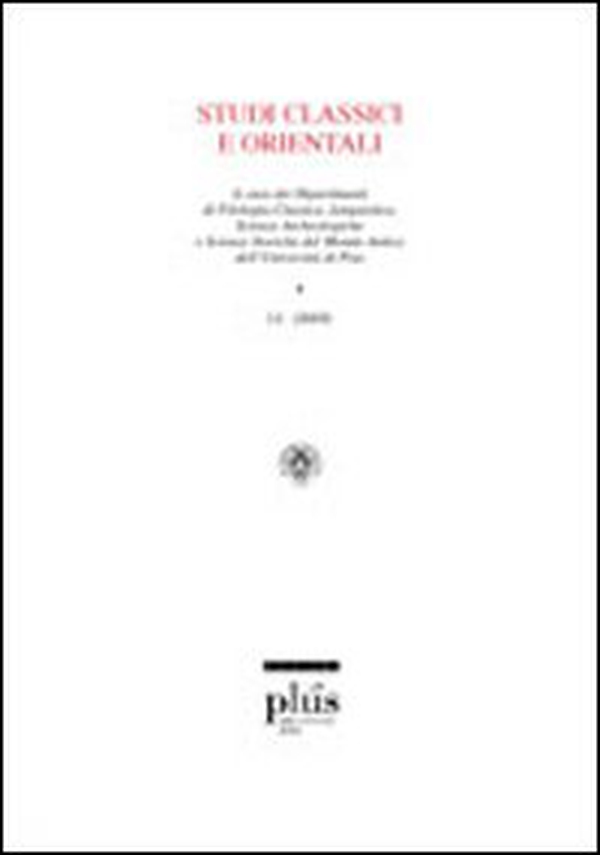 Studi classici e orientali - Vol. 51 - Librerie.coop Studi classici e orientali - Vol. 51 - Librerie.coop