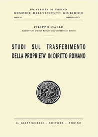 Studi sul trasferimento della proprietà in diritto romano - Librerie.coop