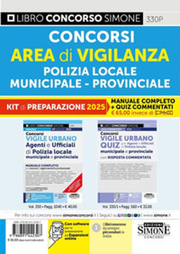 Concorsi area di vigilanza polizia locale, municipale, provinciale. Kit di preparazione. Manuale completo + Quiz commentati - Librerie.coop Concorsi area di vigilanza polizia locale, municipale, provinciale. Kit di preparazione. Manuale completo + Quiz commentati - Librerie.coop
