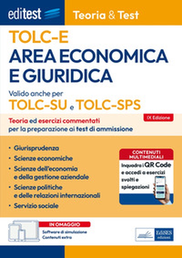 EdiTEST. Area economica e giuridica. Teoria & test. Nozioni teoriche ed esercizi commentati per la preparazione ai test di accesso - Librerie.coop EdiTEST. Area economica e giuridica. Teoria & test. Nozioni teoriche ed esercizi commentati per la preparazione ai test di accesso - Librerie.coop