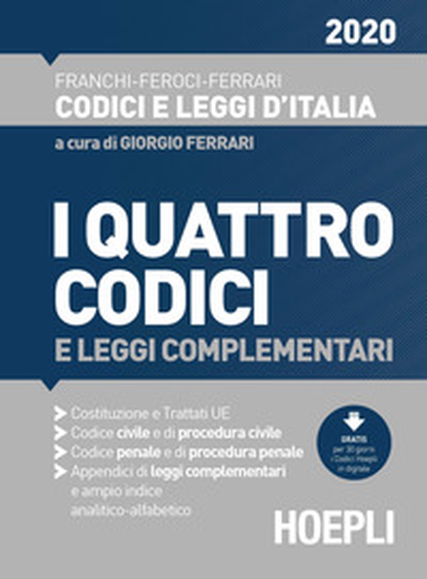 I quattro codici e leggi complementari 2020 - Librerie.coop I quattro codici e leggi complementari 2020 - Librerie.coop