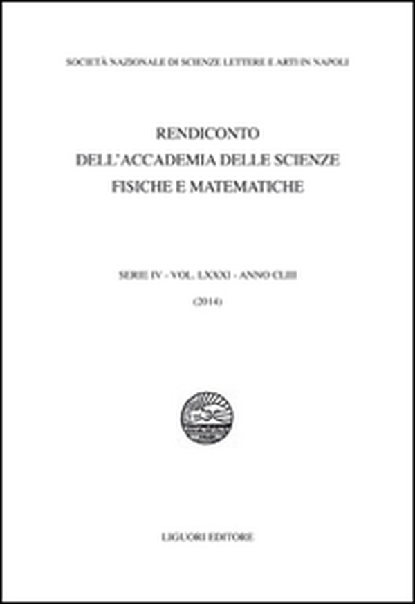 Rendiconto dell'Accademia delle scienze fisiche e matematiche. Serie IV - Librerie.coop Rendiconto dell'Accademia delle scienze fisiche e matematiche. Serie IV - Librerie.coop