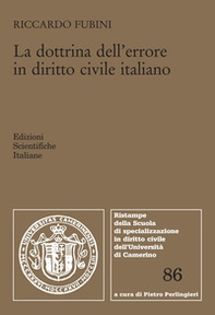 La dottrina dell'errore in diritto civile italiano - Librerie.coop