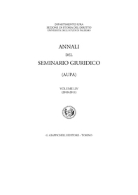 Annali del seminario giuridico (AUPA) volume LIV (2010-2011) - Librerie.coop