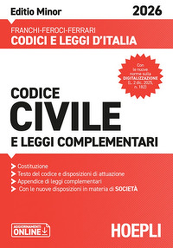 Codice civile e leggi complementari. Editio Minor 2026 - Librerie.coop
