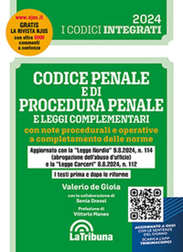 Codice penale e di procedura penale e leggi complementari con note procedurali e operative a completamento delle norme - Librerie.coop Codice penale e di procedura penale e leggi complementari con note procedurali e operative a completamento delle norme - Librerie.coop