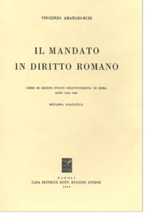 Il mandato in diritto romano - Librerie.coop