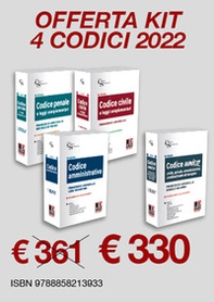 Kit codici magistratura 2022: Codice amministrativo-Codice civile e leggi complementari-Codice penale e leggi complementari-Codice unico - Librerie.coop