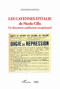 Les cayennes d'Italie de Nicola Cilla. Un document antifasciste exceptionnel - Librerie.coop
