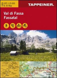 Val di Fassa. Cartina topografica. Carta panoramica 3D. Ediz. italiana e tedesca - Librerie.coop