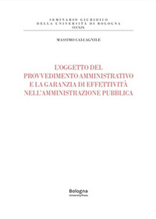 L'oggetto del provvedimento amministrativo e la garanzia di effettività nell'amministrazione pubblica - Librerie.coop