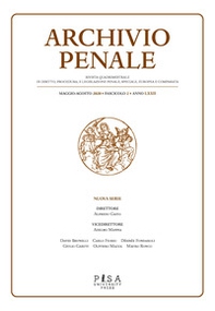 Archivio penale. Rivista quadrimestrale di diritto, procedura e legislazione penale, speciale, europea e comparata - Librerie.coop Archivio penale. Rivista quadrimestrale di diritto, procedura e legislazione penale, speciale, europea e comparata - Librerie.coop