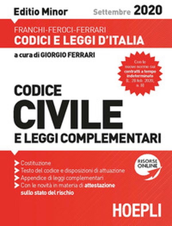Codice civile e leggi complementari. Settembre 2020. Editio minor - Librerie.coop Codice civile e leggi complementari. Settembre 2020. Editio minor - Librerie.coop