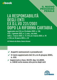 La responsabilità degli enti ex D.L.vo 231/2001 dopo la riforma Cartabia - Librerie.coop La responsabilità degli enti ex D.L.vo 231/2001 dopo la riforma Cartabia - Librerie.coop