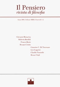 Il pensiero. Rivista di filosofia - Vol. 31\1-2 - Librerie.coop