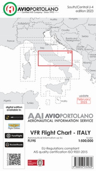 Avioportolano. VFR flight chart LI 4 Italy south-central - Librerie.coop