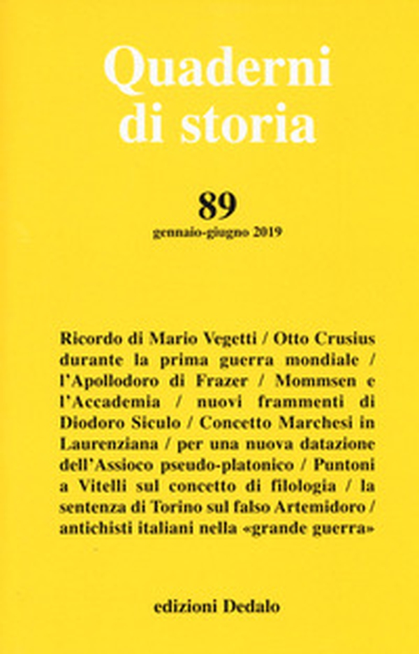 Quaderni di storia - Vol. 89 - Librerie.coop Quaderni di storia - Vol. 89 - Librerie.coop