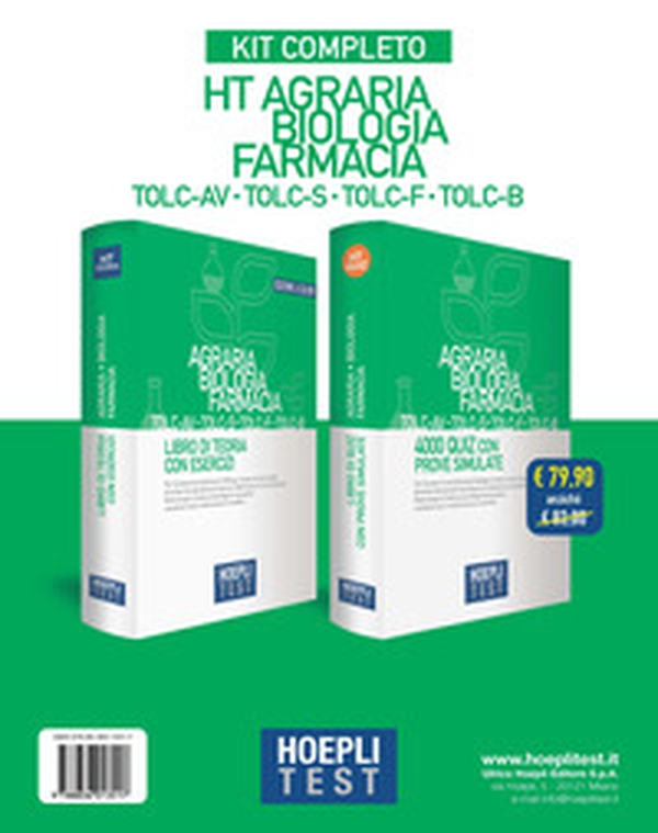 Hoepli test. Agraria, Biologia, Farmacia TOLC-AV, TOLC-S, TOLC-F, TOLC-B. Kit completo - Librerie.coop Hoepli test. Agraria, Biologia, Farmacia TOLC-AV, TOLC-S, TOLC-F, TOLC-B. Kit completo - Librerie.coop