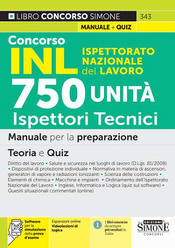 Concorso INL Ispettorato Nazionale Lavoro. 750 ispettori tecnici. Manuale per la preparazione. Teoria e quiz - Librerie.coop Concorso INL Ispettorato Nazionale Lavoro. 750 ispettori tecnici. Manuale per la preparazione. Teoria e quiz - Librerie.coop