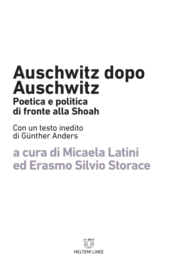 Auschwitz dopo Auschwitz - Librerie.coop Auschwitz dopo Auschwitz - Librerie.coop