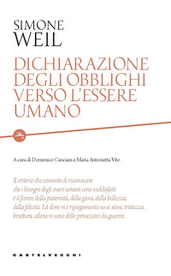 Dichiarazione degli obblighi verso l'essere umano - Librerie.coop Dichiarazione degli obblighi verso l'essere umano - Librerie.coop