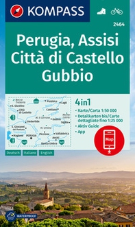 Carta n. 2464. Perugia, Assisi, Città di Castello, Gubbio. Ediz. italiana, inglese e tedesca - Librerie.coop