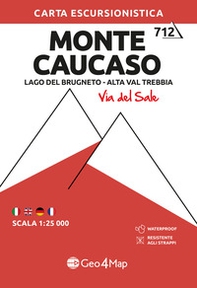 Monte Caucaso. Lago del Brugneto, Alta Val Trebbia. Carta escursionistica 1:25.000 - Librerie.coop