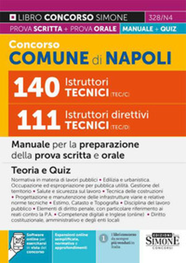 Concorso Comune Napoli 140 Istruttori tecnici (TEC/C) 111 Istruttori direttivi tecnici (TEC/D). Manuale per la preparazione della prova scritta e della prova orale - Librerie.coop Concorso Comune Napoli 140 Istruttori tecnici (TEC/C) 111 Istruttori direttivi tecnici (TEC/D). Manuale per la preparazione della prova scritta e della prova orale - Librerie.coop