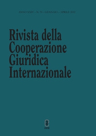 Rivista della Cooperazione Giuridica Internazionale. Quadrimestrale dell'istituto Internazionale di Studi Giuridici - Librerie.coop