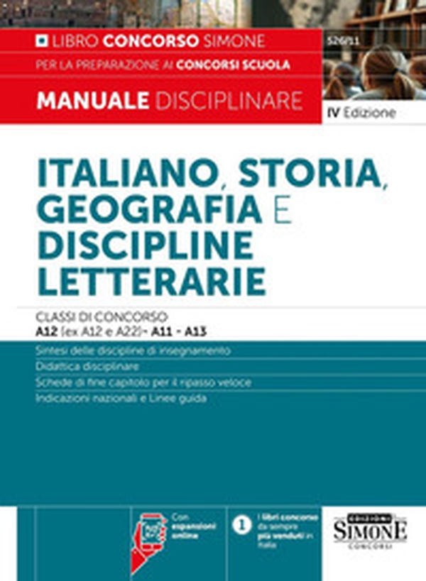 Italiano, storia, geografia e discipline letterarie. Classi di concorso A12 (ex A12 e A22)-A11-A13. Manuale disciplinare per la preparazione ai concorsi scuola - Librerie.coop Italiano, storia, geografia e discipline letterarie. Classi di concorso A12 (ex A12 e A22)-A11-A13. Manuale disciplinare per la preparazione ai concorsi scuola - Librerie.coop