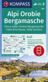 Carta escursionistica n. 104. Alpi Orobie bergamasche. Parco delle Orobie bergamasche, valle Brembana, valle Seriana 1:50.000 - Librerie.coop