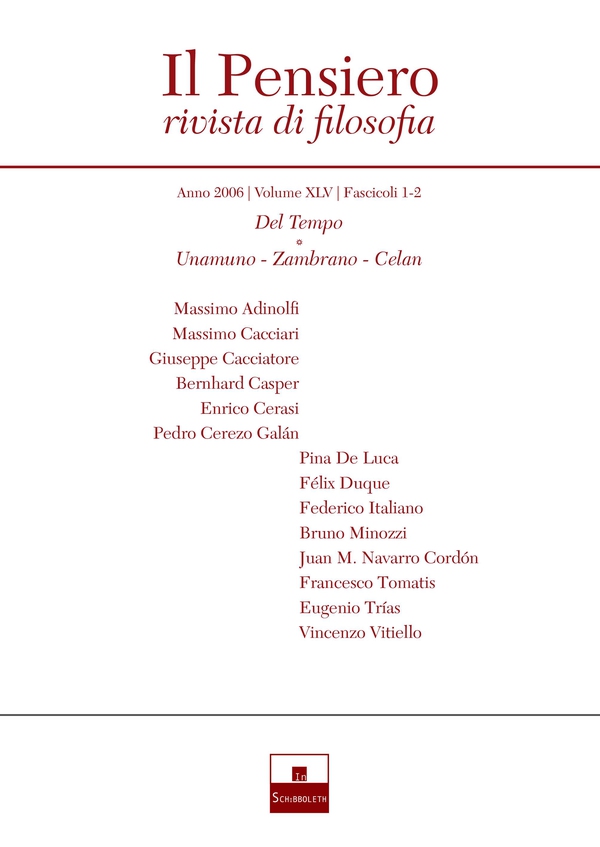 Del Tempo/Unamuno - Zambrano – Celan (2006/1-2) - Librerie.coop Del Tempo/Unamuno - Zambrano – Celan (2006/1-2) - Librerie.coop