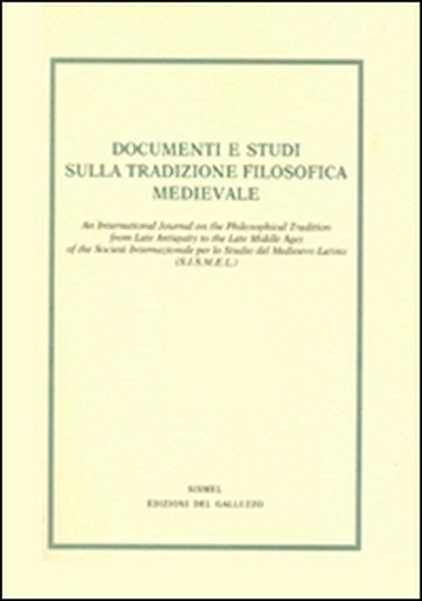Documenti e studi sulla tradizione filosofica medievale (2016) - Vol. 27 - Librerie.coop