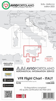 Avioportolano. VFR flight chart LI 6 Italy Sicily 2023. ICAO annex 4 - EU-Regulations compliant - Librerie.coop