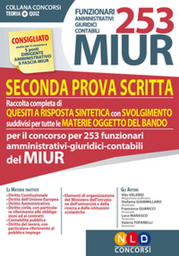 253 funzionari amministrativi giuridico contabili MIUR. Seconda prova scritta - Librerie.coop 253 funzionari amministrativi giuridico contabili MIUR. Seconda prova scritta - Librerie.coop