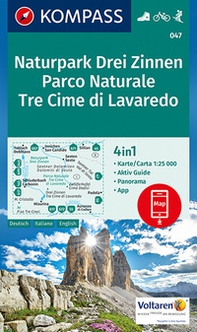 Carta escursionistica n. 047. Tre cime di Lavaredo 1:25.000. Ediz. tedesca, italiana e inglese - Librerie.coop