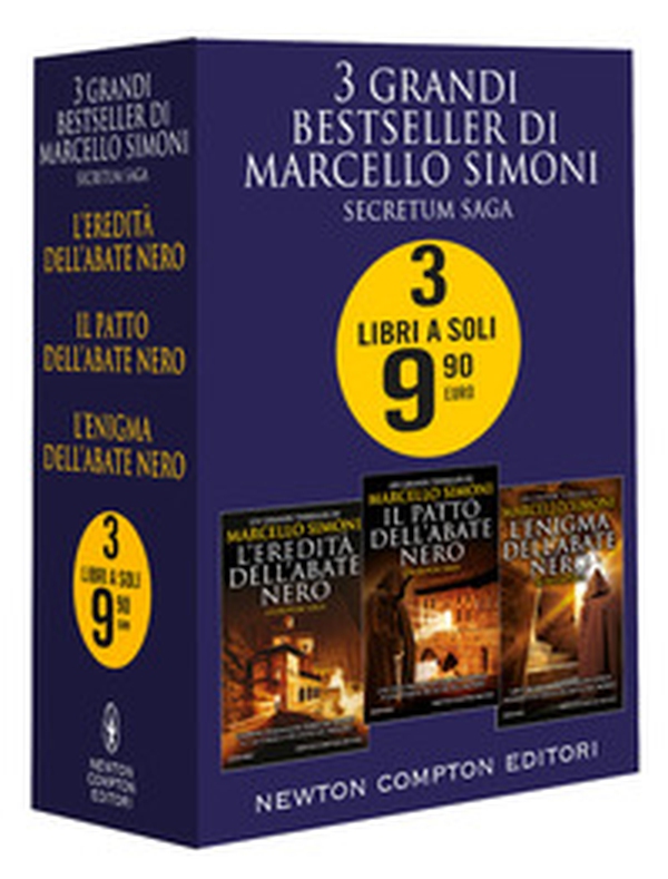 3 grandi bestseller di Marcello Simoni. Secretum Saga: L'eredità dell'abate nero-Il patto dell'abate nero-L'enigma dell'abate nero - Librerie.coop 3 grandi bestseller di Marcello Simoni. Secretum Saga: L'eredità dell'abate nero-Il patto dell'abate nero-L'enigma dell'abate nero - Librerie.coop