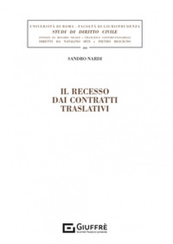 Il recesso dai contratti traslativi - Librerie.coop Il recesso dai contratti traslativi - Librerie.coop