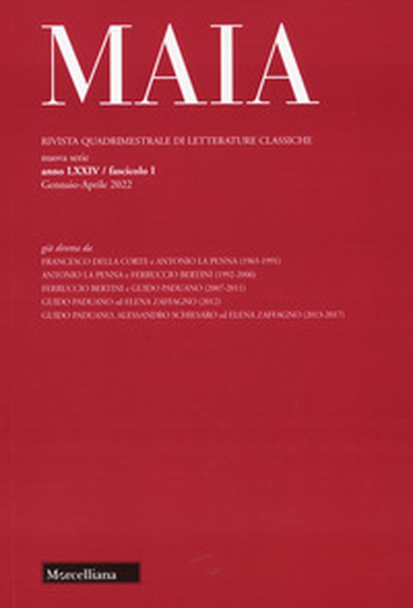 Maia. Rivista di letterature classiche - Vol. 1 - Librerie.coop Maia. Rivista di letterature classiche - Vol. 1 - Librerie.coop