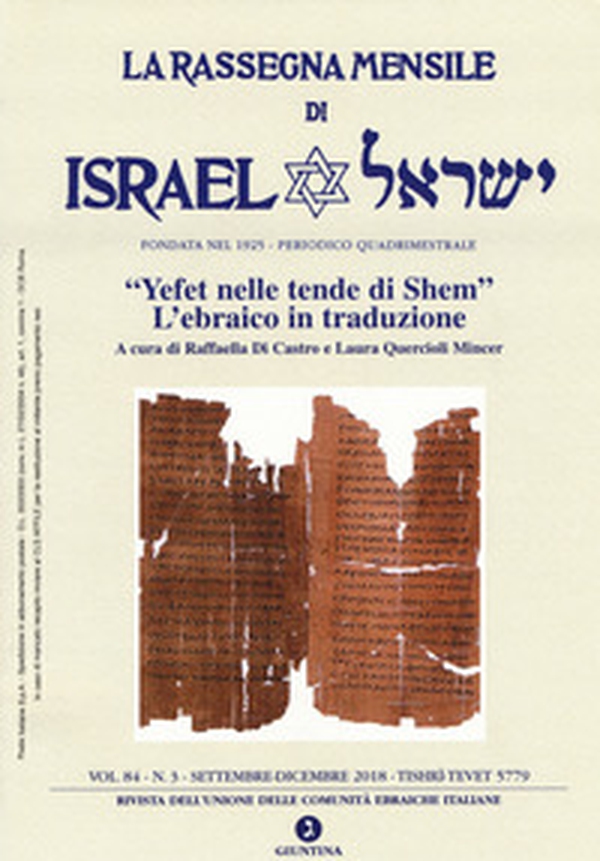 La rassegna mensile di Israel - Vol. 84\3 - Librerie.coop La rassegna mensile di Israel - Vol. 84\3 - Librerie.coop