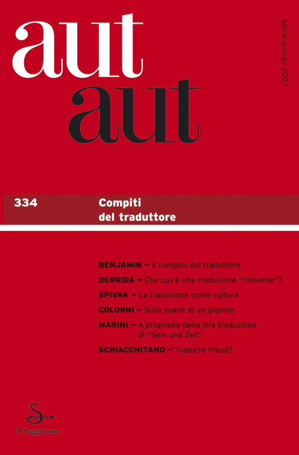 Aut aut 334 - Compiti del traduttore - Librerie.coop Aut aut 334 - Compiti del traduttore - Librerie.coop
