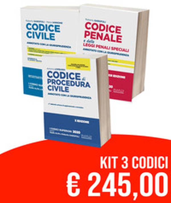 Kit Codici Esame Avvocato 2020: Codice civile-Codice penale e delle leggi penali speciali. Annotato con la giurisprudenza-Codice di procedura civile. Annotato con la giurisprudenza - Librerie.coop Kit Codici Esame Avvocato 2020: Codice civile-Codice penale e delle leggi penali speciali. Annotato con la giurisprudenza-Codice di procedura civile. Annotato con la giurisprudenza - Librerie.coop