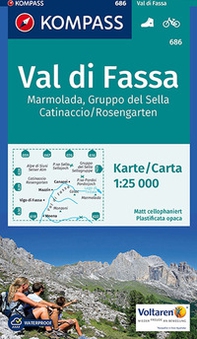 Carta escursionistica n. 686. Val di Fassa, Marmolada, Gruppo di Sella, 1:25.000 - Librerie.coop