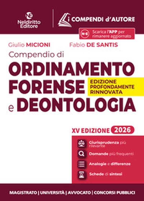 Compendio di ordinamento forense e deontologia 2026 - Librerie.coop